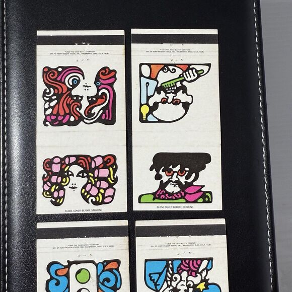 Unstruck 1969 Psychedelic Art Matchbook Lot of 4 Ohio Match Co Pop Art Designs - Picture 12 of 15